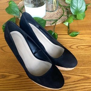 Black cork Wedge Heels Size 7.5